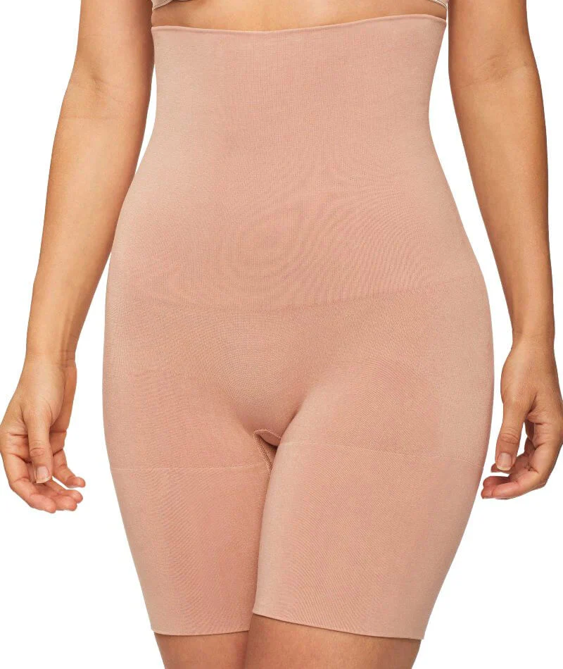 Nancy Ganz Bamboo Essentials High Waisted Thigh Shaper Short - Mahogany - Image 5