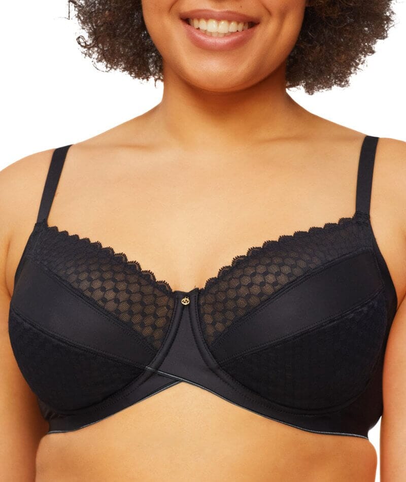 Nancy Ganz Revive Maya Underwire Lace Minimiser Bra - Black - Image 3