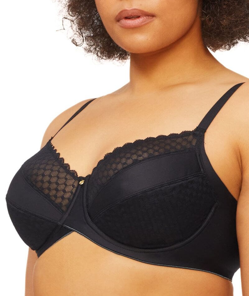 Nancy Ganz Revive Maya Underwire Lace Minimiser Bra - Black - Image 4