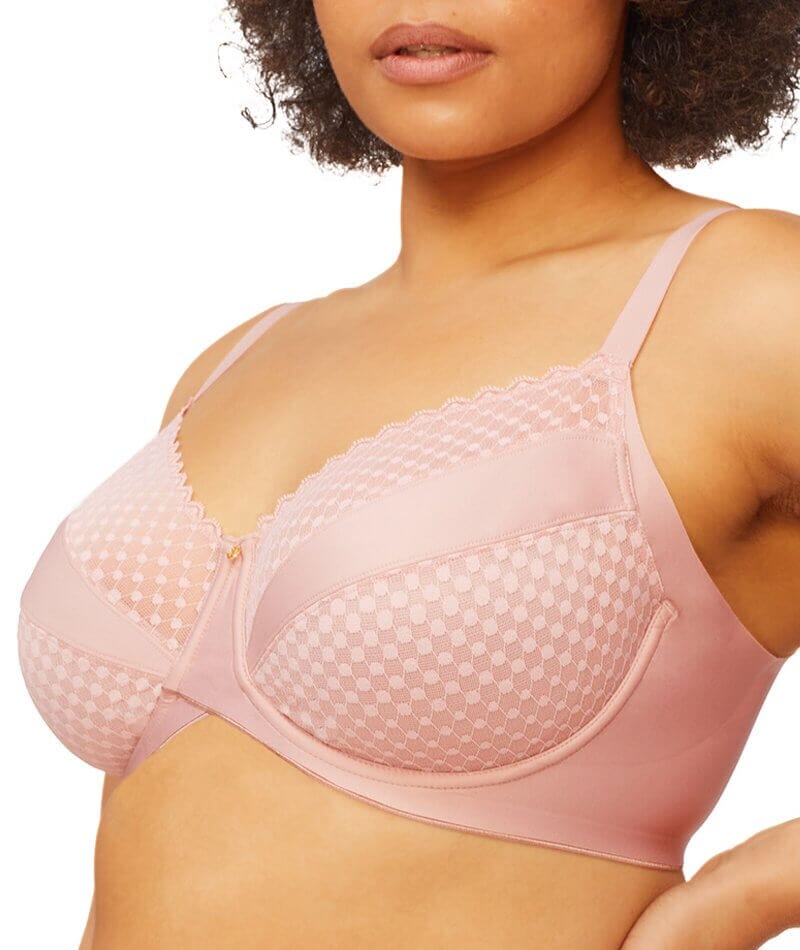 Nancy Ganz Revive Maya Underwire Lace Minimiser Bra - Rose Quartz - Image 4