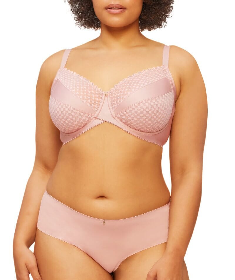 Nancy Ganz Revive Maya Underwire Lace Minimiser Bra - Rose Quartz - Image 5