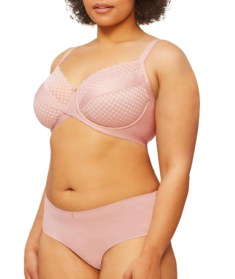 Nancy Ganz Revive Maya Underwire Lace Minimiser Bra - Rose Quartz - Image 7