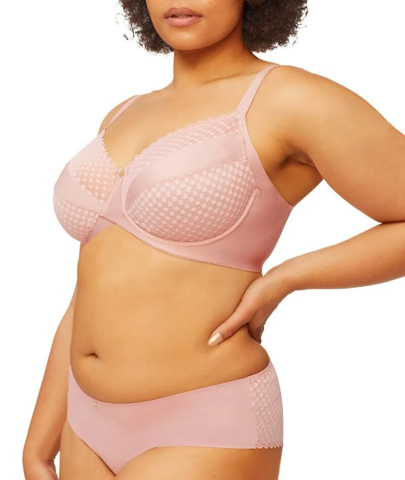 Nancy Ganz Revive Maya Underwire Lace Minimiser Bra - Rose Quartz - Image 8