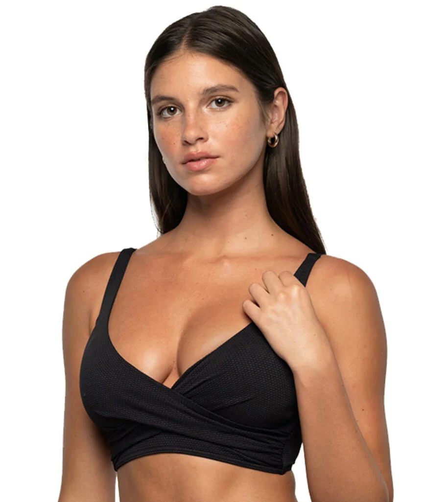 Nip Tuck Must Haves Louise Cross Front Bikini Top - Black - Image 6