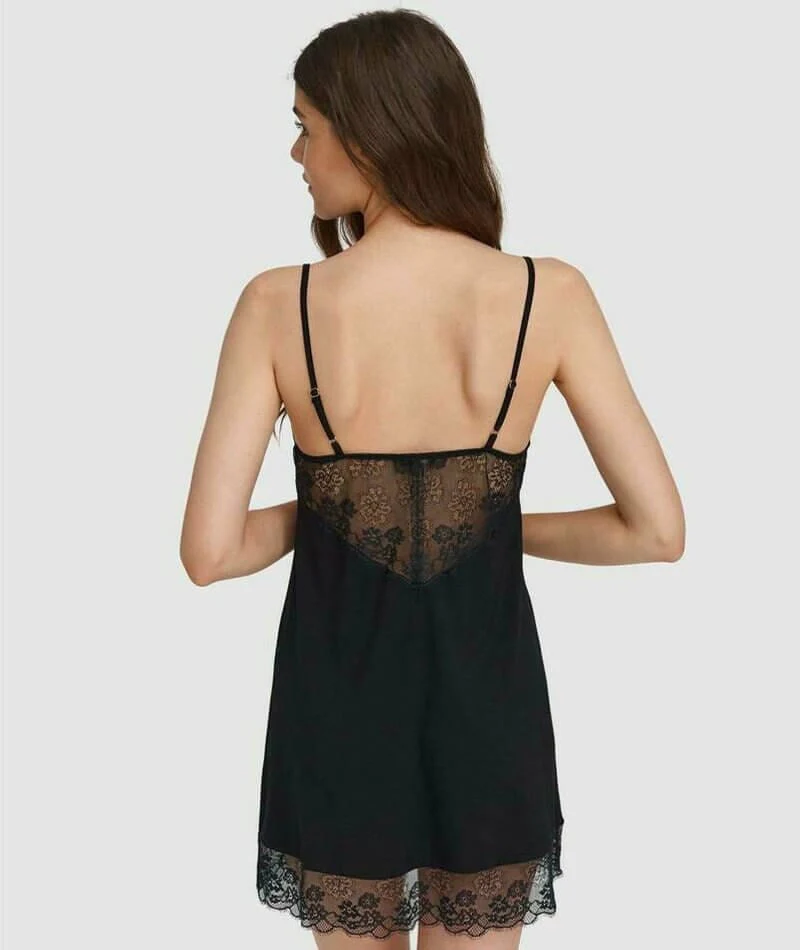 Oh!Zuza Lace Detail Chemise - Black - Image 3