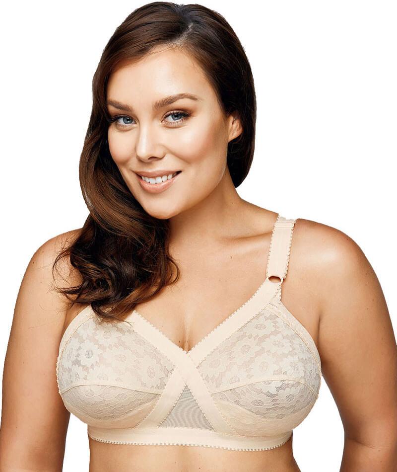 Playtex 18 Hour Cross Your Heart Wire-Free Lace Bra - Beige - Image 4