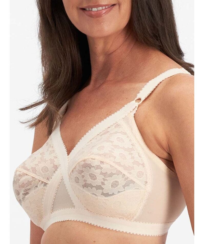 Playtex 18 Hour Cross Your Heart Wire-Free Lace Bra - Beige - Image 9