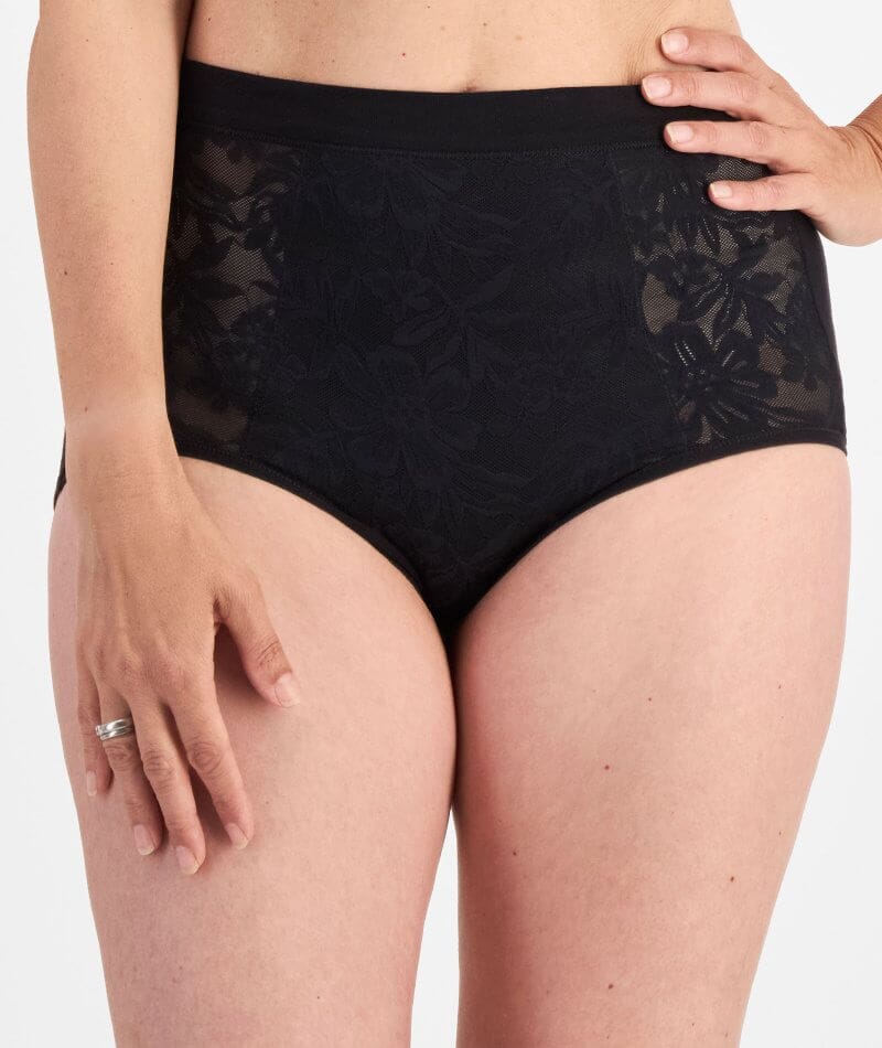 Playtex Ultralight Lace Full Brief - Black