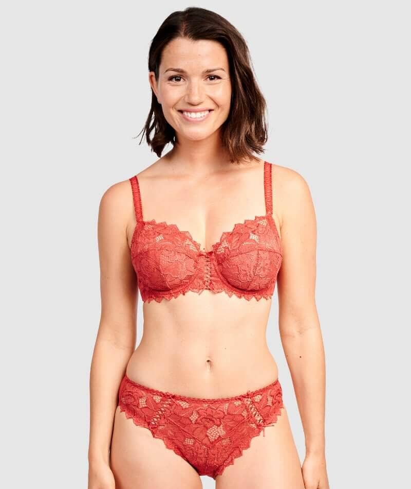 Sans Complexe Arum Microfiber and Lace Hipster Brief - Jester Red - Image 3