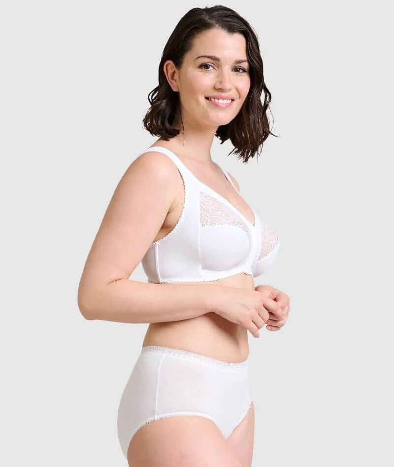 Sans Complexe Clara Front Closure Wire-free Lace Bra - White - Image 5