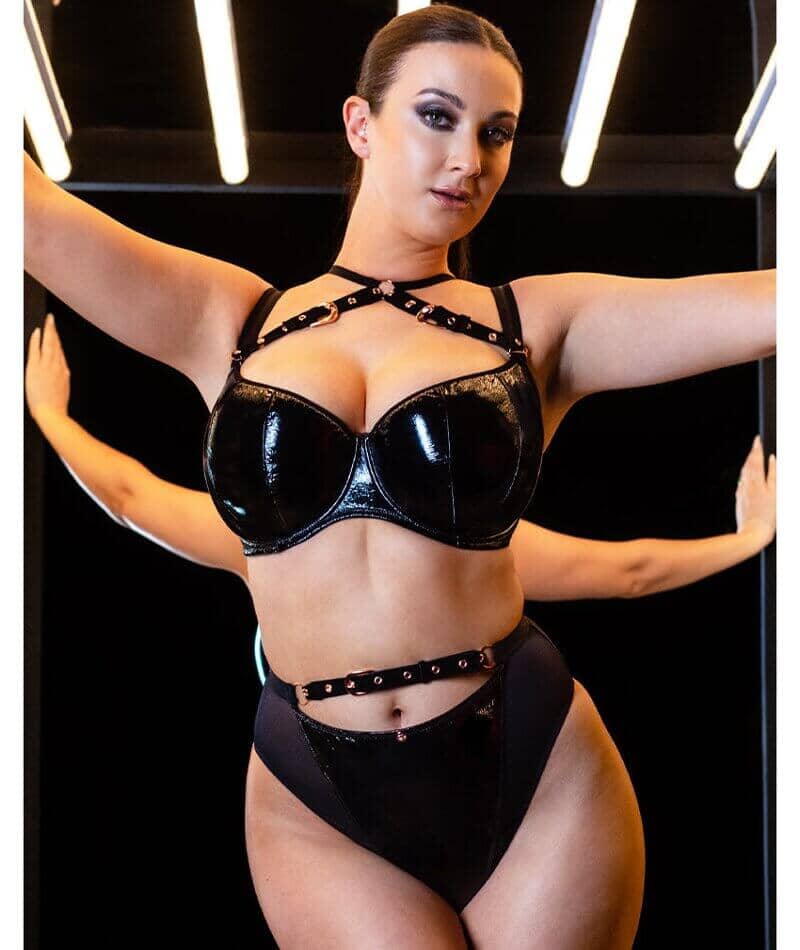 Scantilly Buckle Up Padded Half Cup Bra - Black - Image 8
