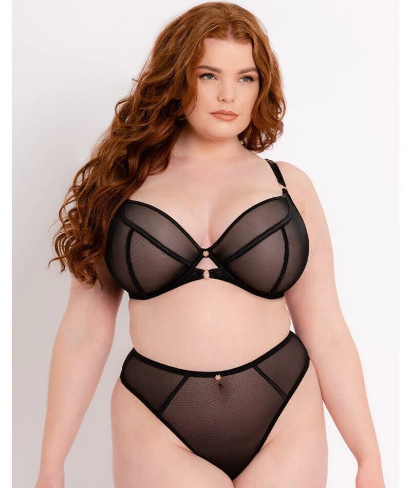 Scantilly Exposed Plunge Bra - Black - Image 4