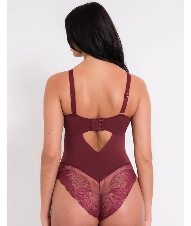 Scantilly Indulgence Stretch Lace Bodysuit - Oxblood Red - Image 2