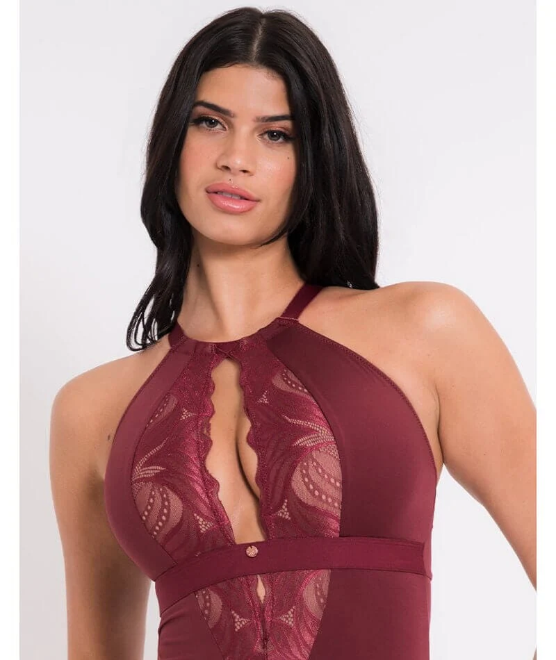 Scantilly Indulgence Stretch Lace Bodysuit - Oxblood Red - Image 3