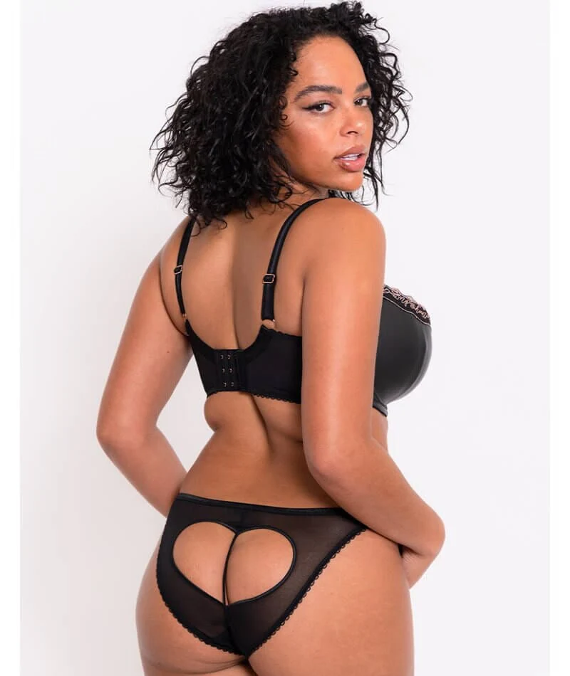 Scantilly Key to My Heart Padded Half Cup Bra - Black - Image 4