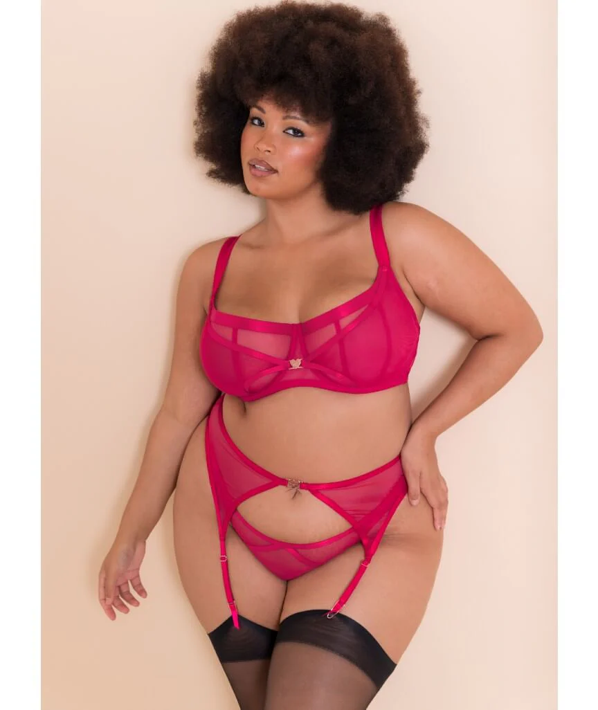 Scantilly Loved Up Suspender Belt - Crimson - Image 4