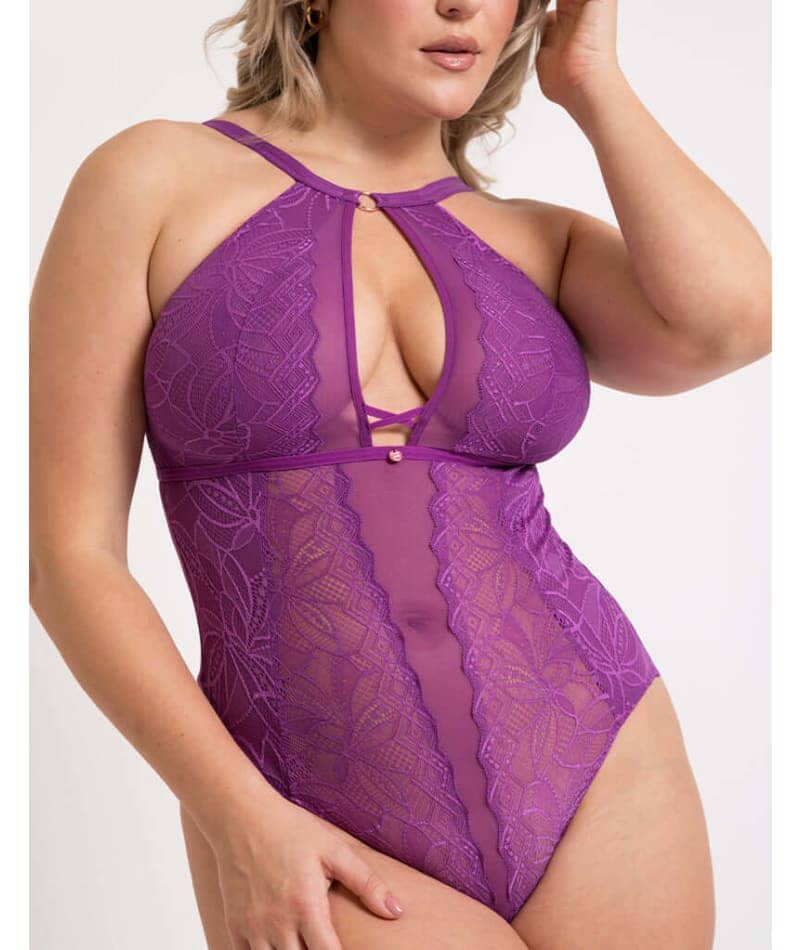 Scantilly Opulence Stretch Lace Bodysuit - Mystic Purple - Image 6