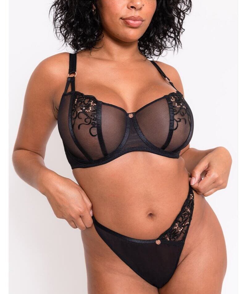 Scantilly Ornate Thong - Black - Image 5