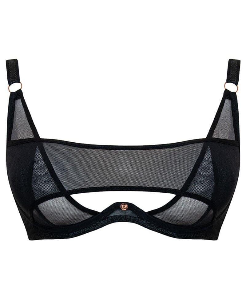 Scantilly Peep Show Deep Plunge Bra - Black - Image 7