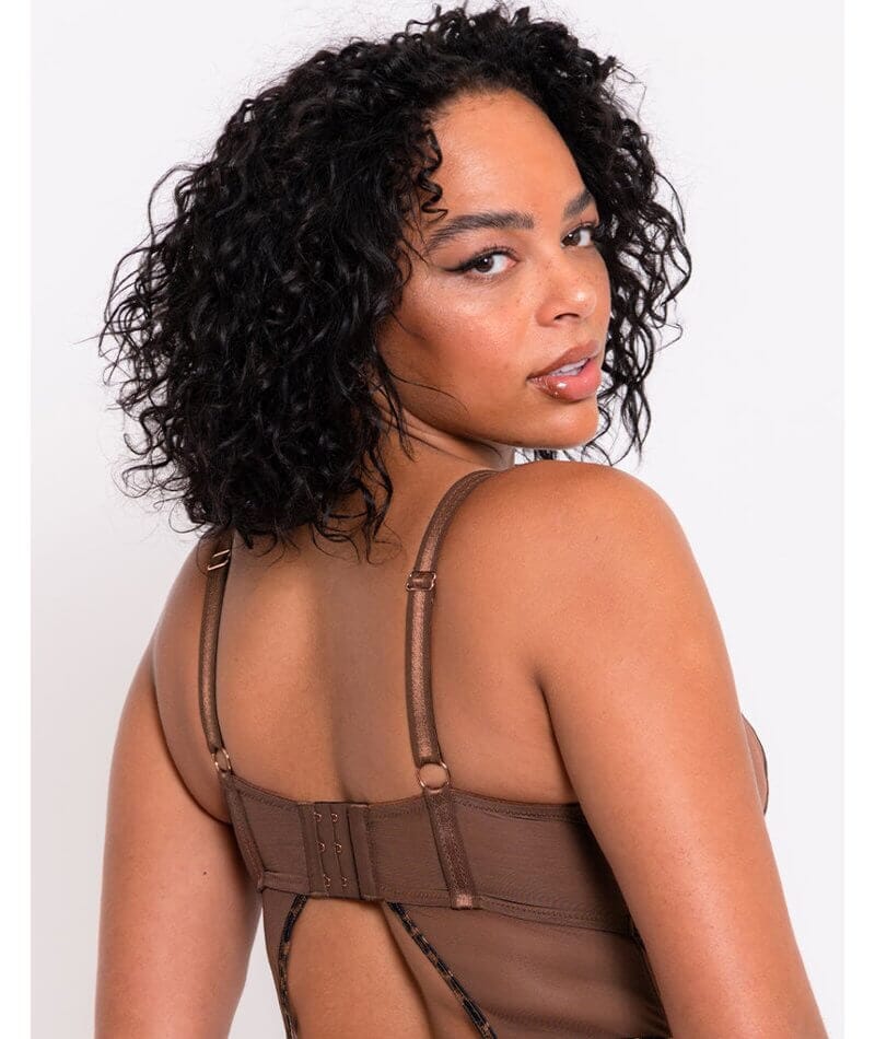 Scantilly Senses Plunge Bodysuit - Leopard Brown - Image 5