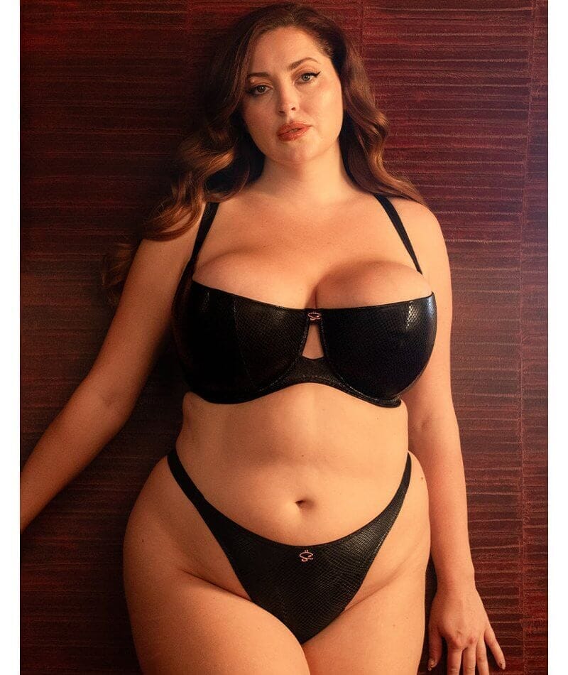 Scantilly Serpent Padded Half Cup Bra - Black - Image 6