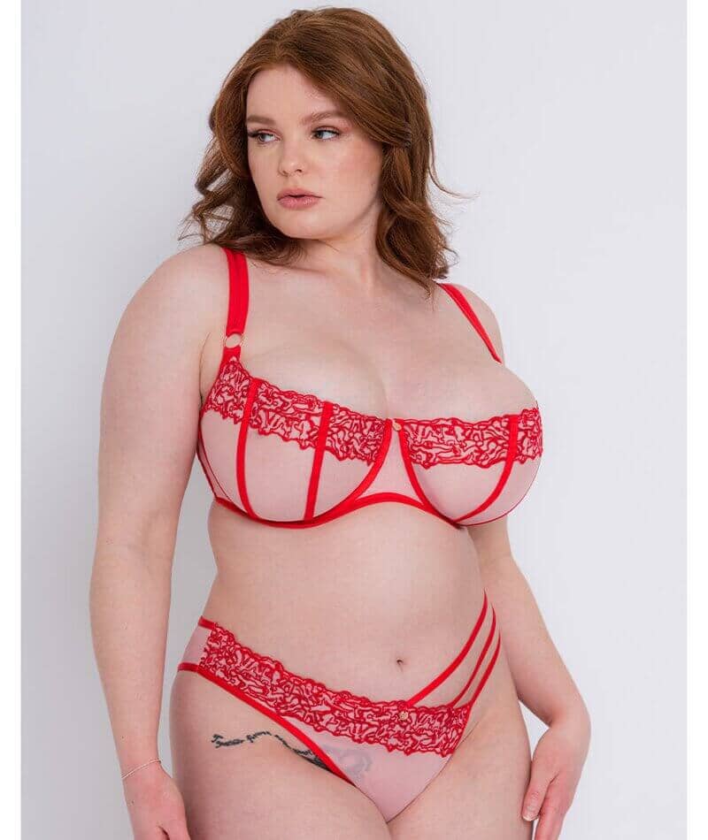 Scantilly Tantric Brazilian Brief - Pink/Red - Image 3