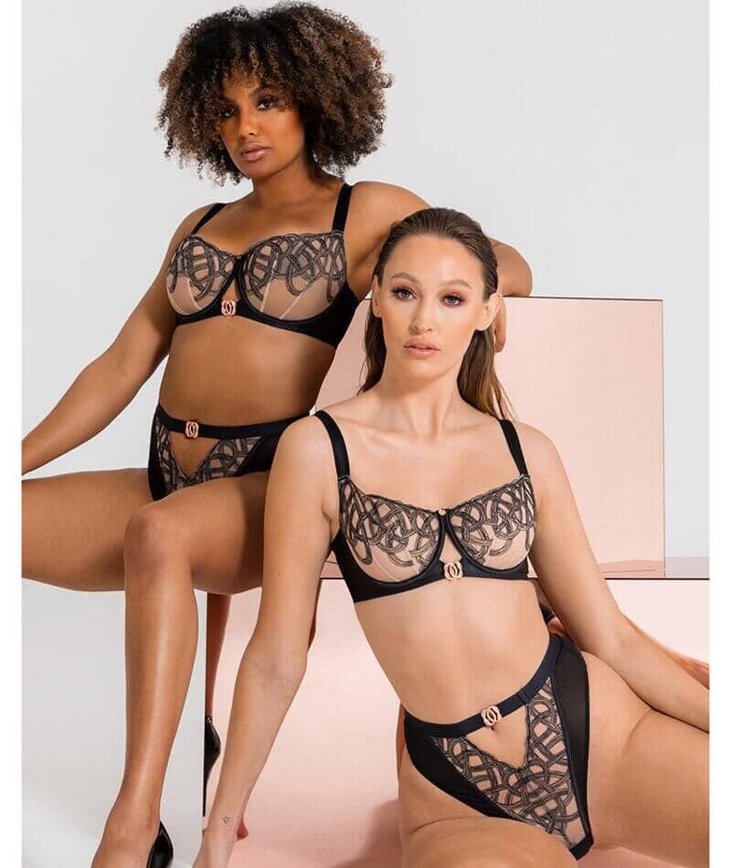 Scantilly Lovers Knot Balcony Bra - Black/Latte Beige - Image 5