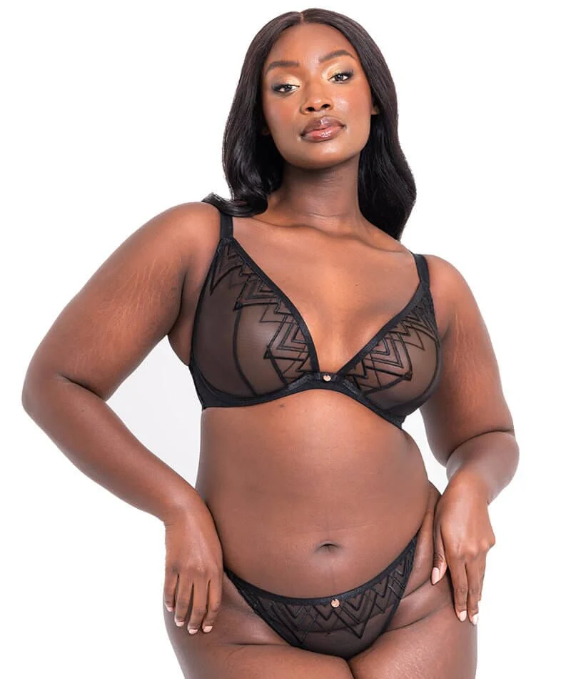 Scantilly Voltage Deep Plunge Bra - Black - Image 3