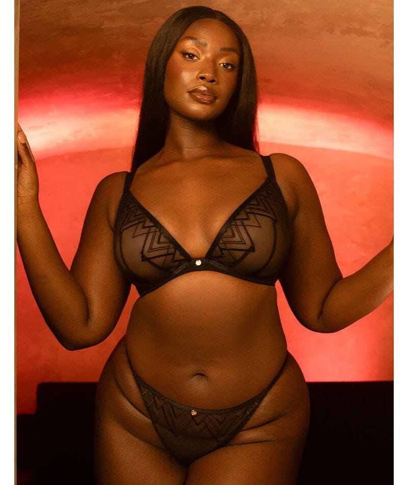 Scantilly Voltage Deep Plunge Bra - Black - Image 6