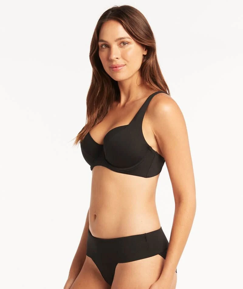 Sea Level Eco Essentials C-D Cup Underwire Bikini Top - Black - Image 6