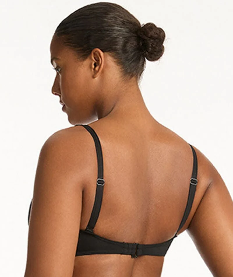Sea Level Eco Essentials Cross Front A-DD Cup Bikini Top - Black - Image 3