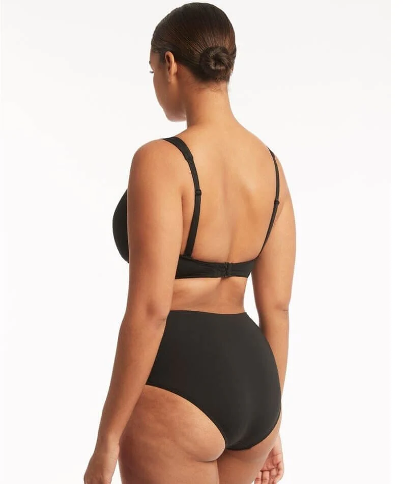 Sea Level Eco Essentials Cross Front A-DD Cup Bikini Top - Black - Image 9