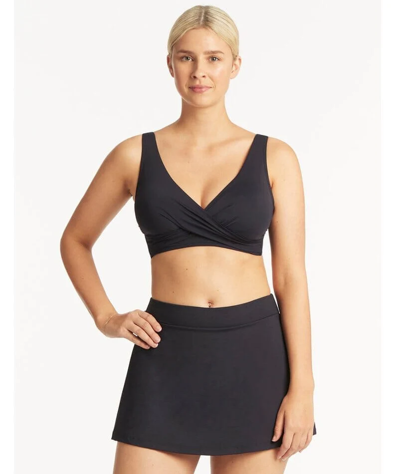 Sea Level Eco Essentials Cross Front A-DD Cup Bikini Top - Night Sky - Image 4