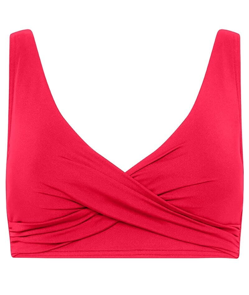 Sea Level Eco Essentials Cross Front A-DD Cup Bikini Top - Red - Image 6