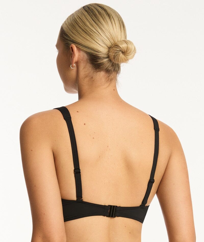 Sea Level Eco Essentials Cross Front G Cup Bikini Top - Black - Image 4