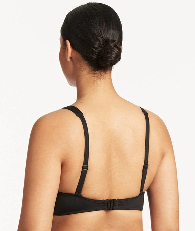 Sea Level Eco Essentials Cross Front G Cup Bikini Top - Black - Image 6