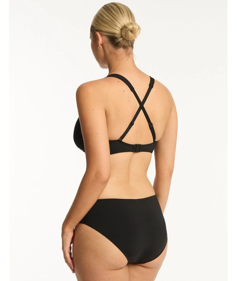 Sea Level Eco Essentials Cross Front G Cup Bikini Top - Black - Image 9