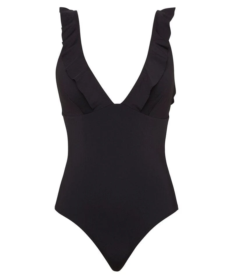 Sea Level Eco Essentials Frill One Piece Swimsuit - Black - Image 4