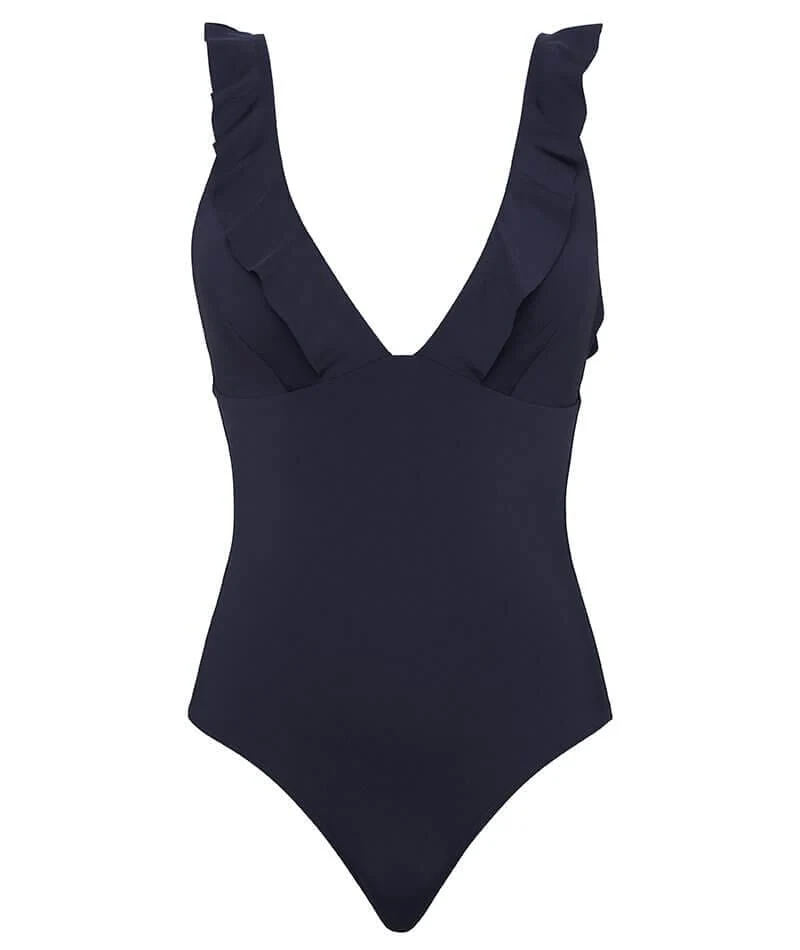 Sea Level Eco Essentials Frill One Piece Swimsuit - Night Sky - Image 4