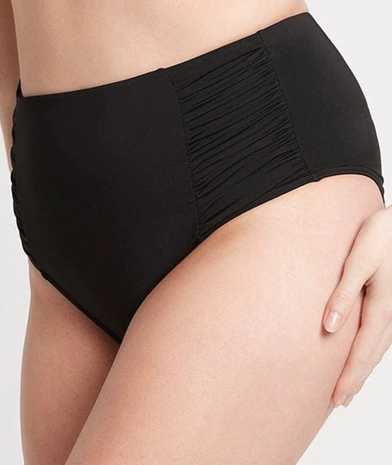 Sea Level Eco Essentials Gathered Side High Waist Brief - Black - Image 3