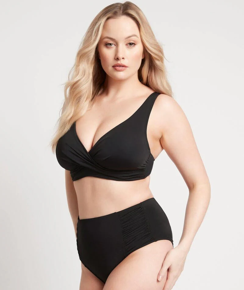 Sea Level Eco Essentials Gathered Side High Waist Brief - Black - Image 6