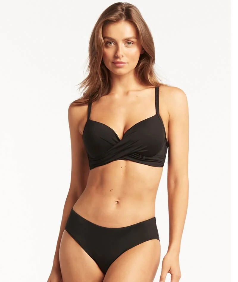 Sea Level Eco Essentials Mid Bikini Brief - Black - Image 4