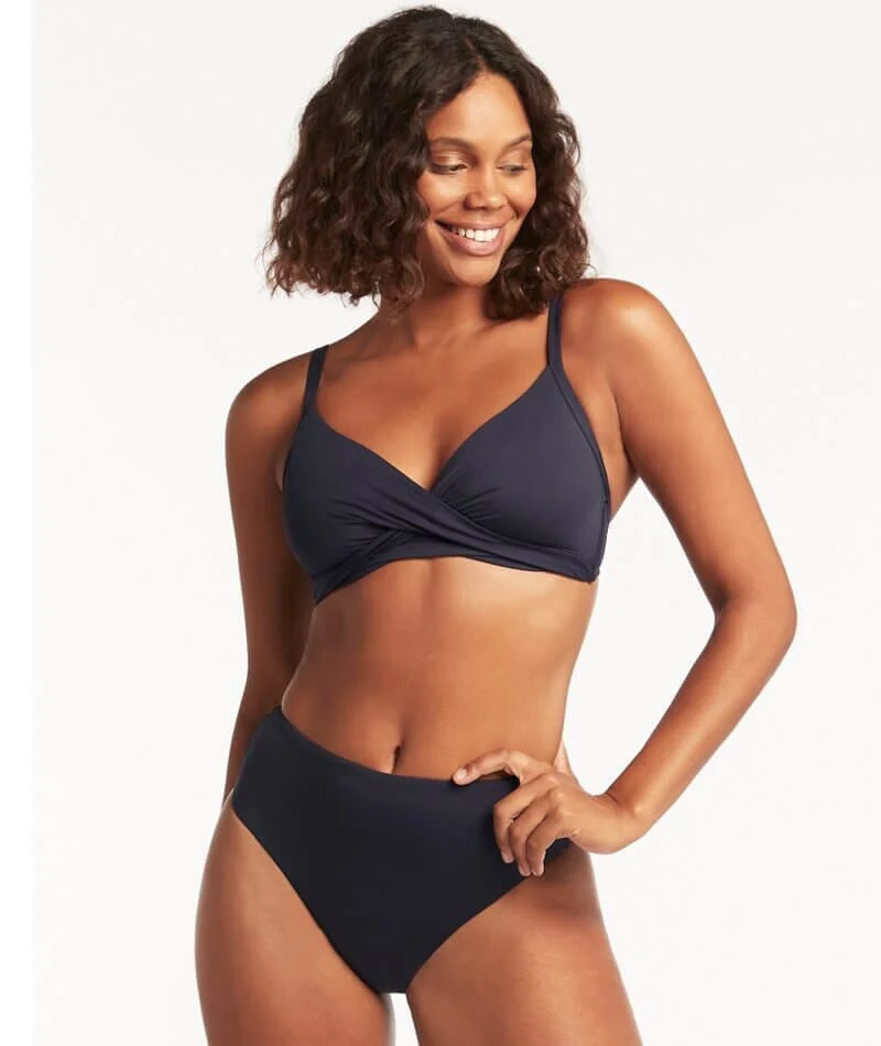 Sea Level Eco Essentials Twist Front DD-E Cup Bikini Top - Night Sky - Image 4