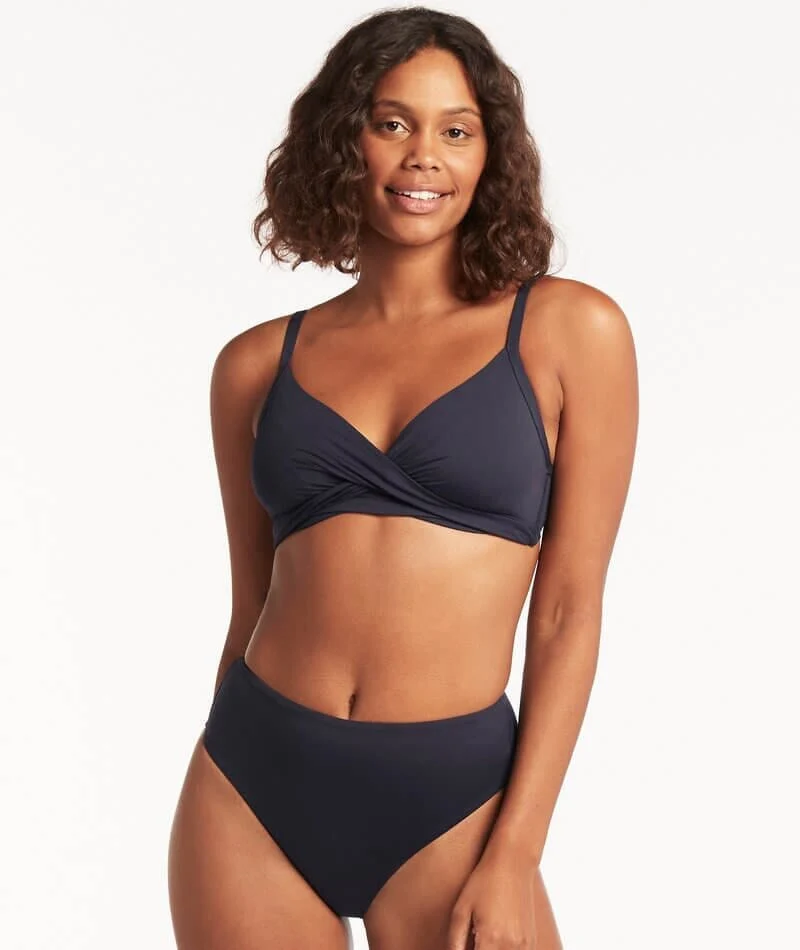 Sea Level Eco Essentials Twist Front DD-E Cup Bikini Top - Night Sky - Image 6