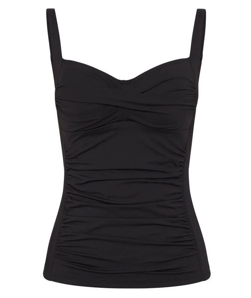 Sea Level Eco Essentials Twist Front A-DD Cup Singlet Top - Black - Image 4