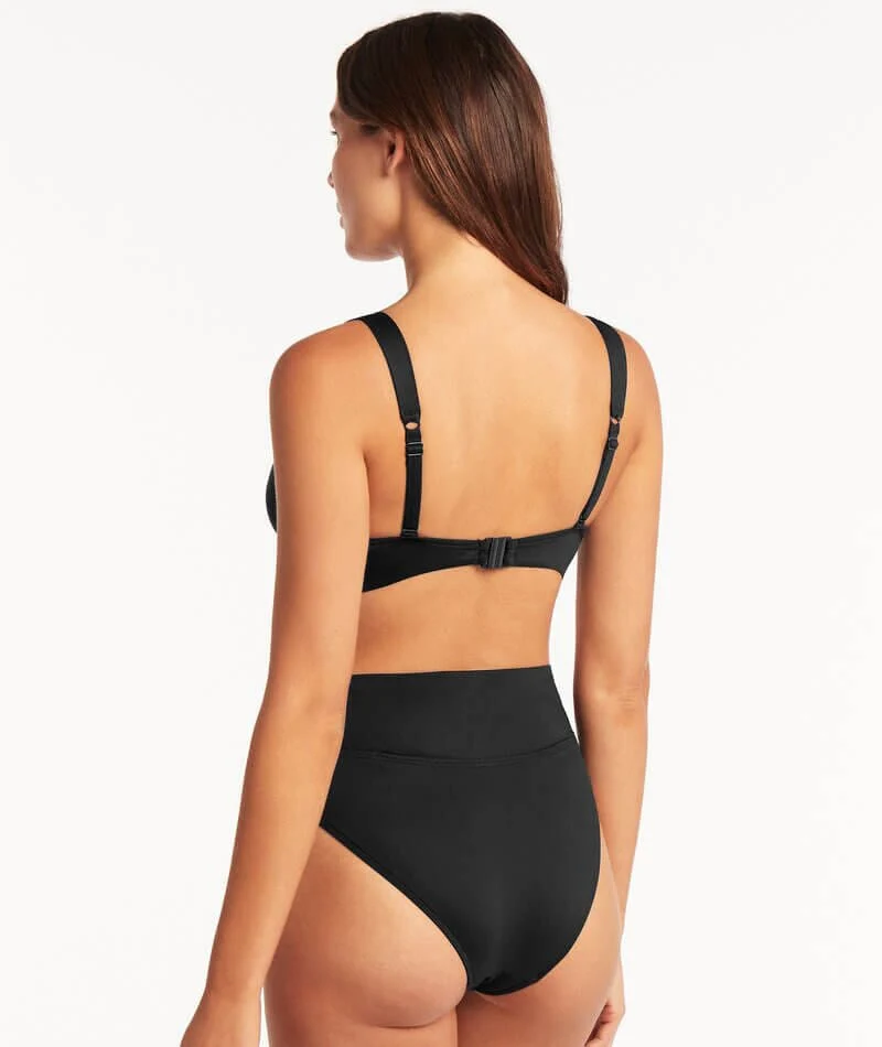 Sea Level Eco Essentials Wrap High Waist Brief - Black - Image 5