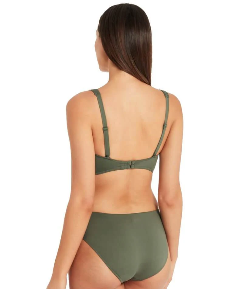 Sea Level Eco Essentials Cross Front A-DD Cup Bikini Top - Khaki - Image 5