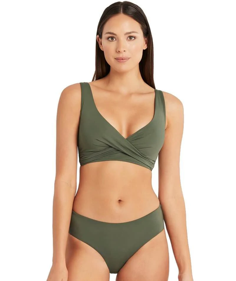 Sea Level Eco Essentials Mid Bikini Brief - Khaki - Image 7