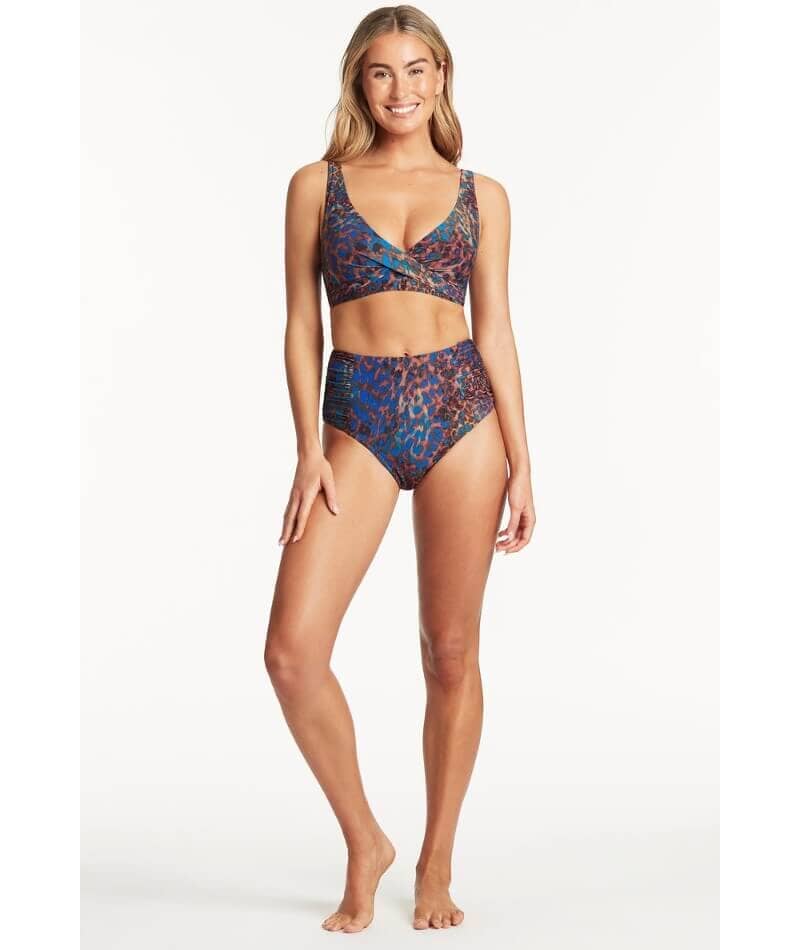 Sea Level Hunter Cross Front Multifit Bikini Top - Blue - Image 4