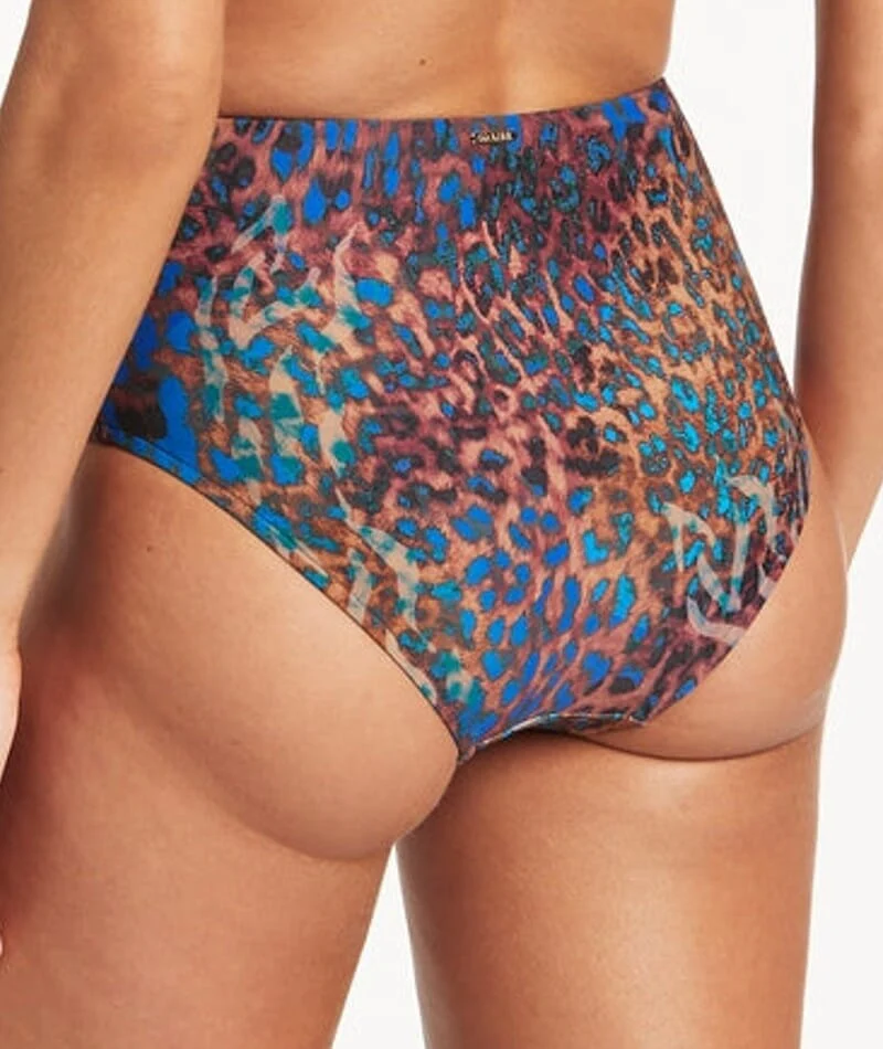 Sea Level Hunter Gathered Side High Waist Bikini Brief - Blue - Image 2